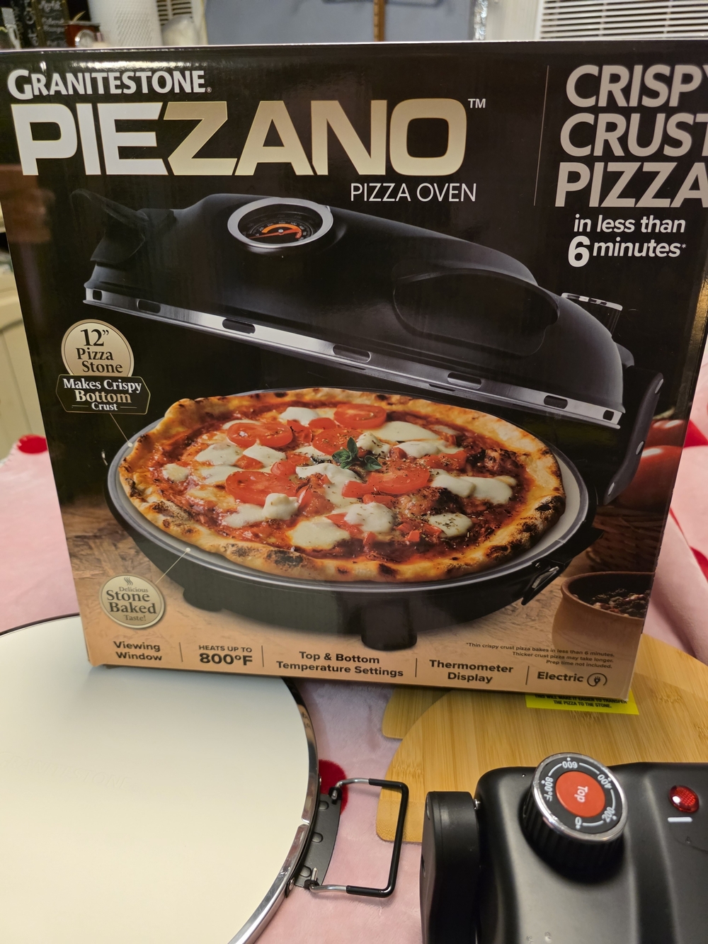 Piezano Black Pizza Oven with 12" Stone